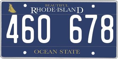 RI license plate 460678