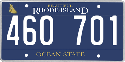 RI license plate 460701