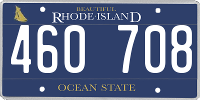 RI license plate 460708
