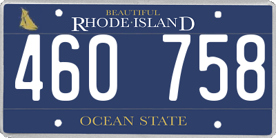 RI license plate 460758