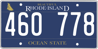 RI license plate 460778