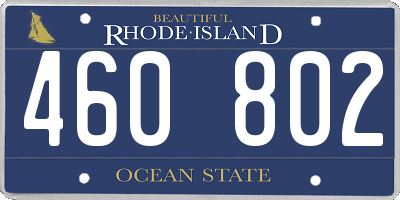 RI license plate 460802
