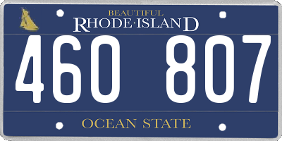 RI license plate 460807