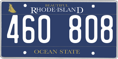 RI license plate 460808