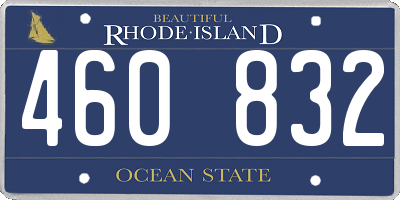 RI license plate 460832