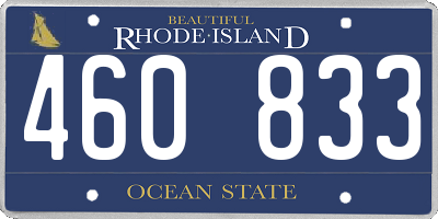 RI license plate 460833