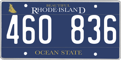 RI license plate 460836