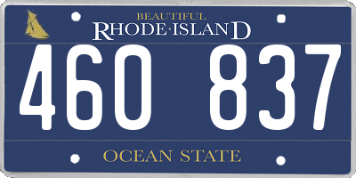 RI license plate 460837