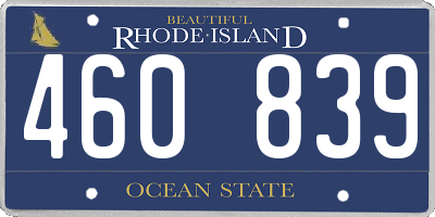 RI license plate 460839