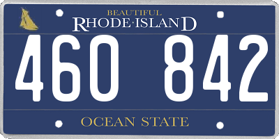 RI license plate 460842