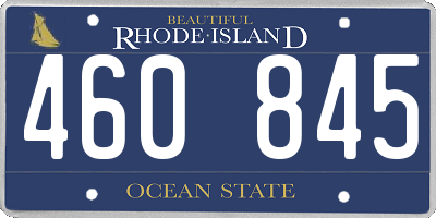 RI license plate 460845