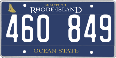 RI license plate 460849