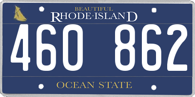 RI license plate 460862