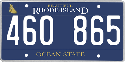 RI license plate 460865
