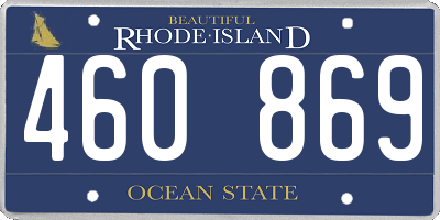 RI license plate 460869