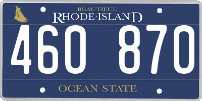 RI license plate 460870