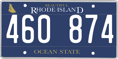 RI license plate 460874