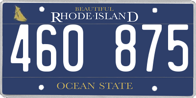 RI license plate 460875