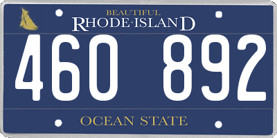 RI license plate 460892