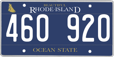 RI license plate 460920