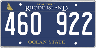 RI license plate 460922