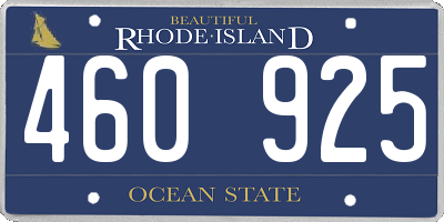 RI license plate 460925