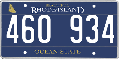 RI license plate 460934