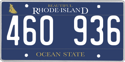 RI license plate 460936