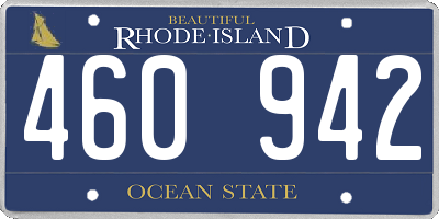 RI license plate 460942