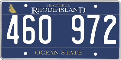 RI license plate 460972