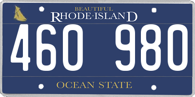 RI license plate 460980