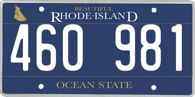 RI license plate 460981