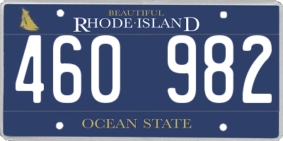 RI license plate 460982