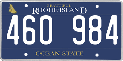 RI license plate 460984