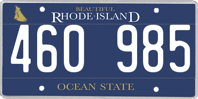 RI license plate 460985