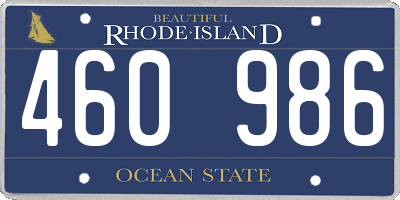 RI license plate 460986