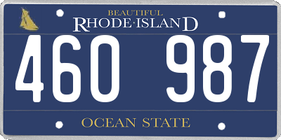 RI license plate 460987