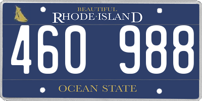 RI license plate 460988