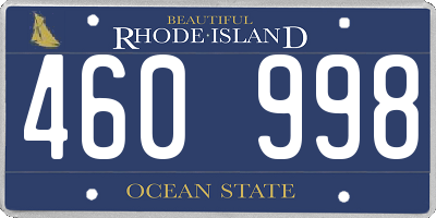 RI license plate 460998