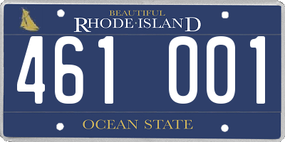 RI license plate 461001