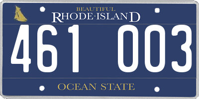 RI license plate 461003