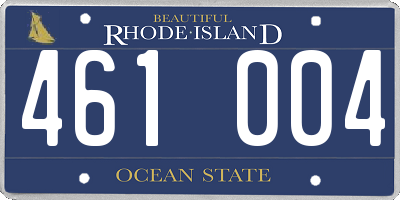 RI license plate 461004