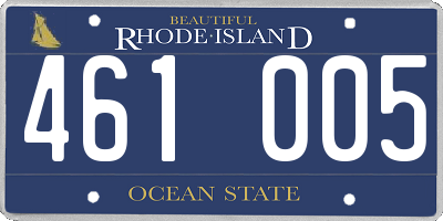 RI license plate 461005