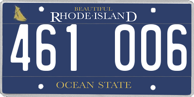 RI license plate 461006