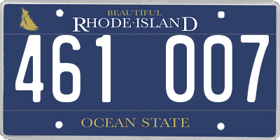 RI license plate 461007