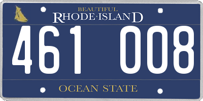 RI license plate 461008