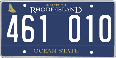 RI license plate 461010