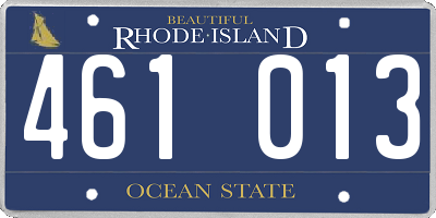RI license plate 461013