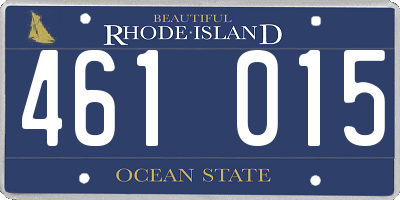 RI license plate 461015