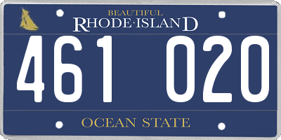 RI license plate 461020